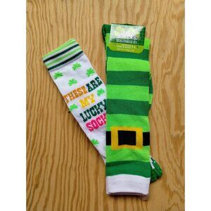 Leprechaun Socks St Patrick Day Shamrock & Horseshoe 2-Pack Collection
